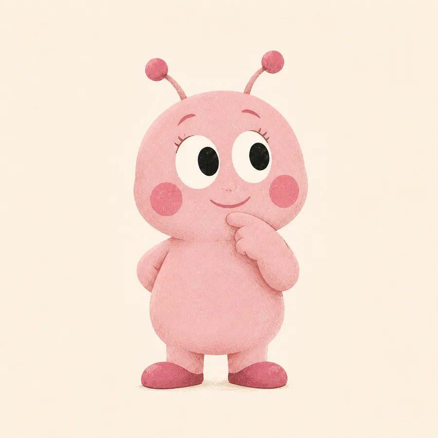 Karmen, mascotte rose chargée d’analyser le projet