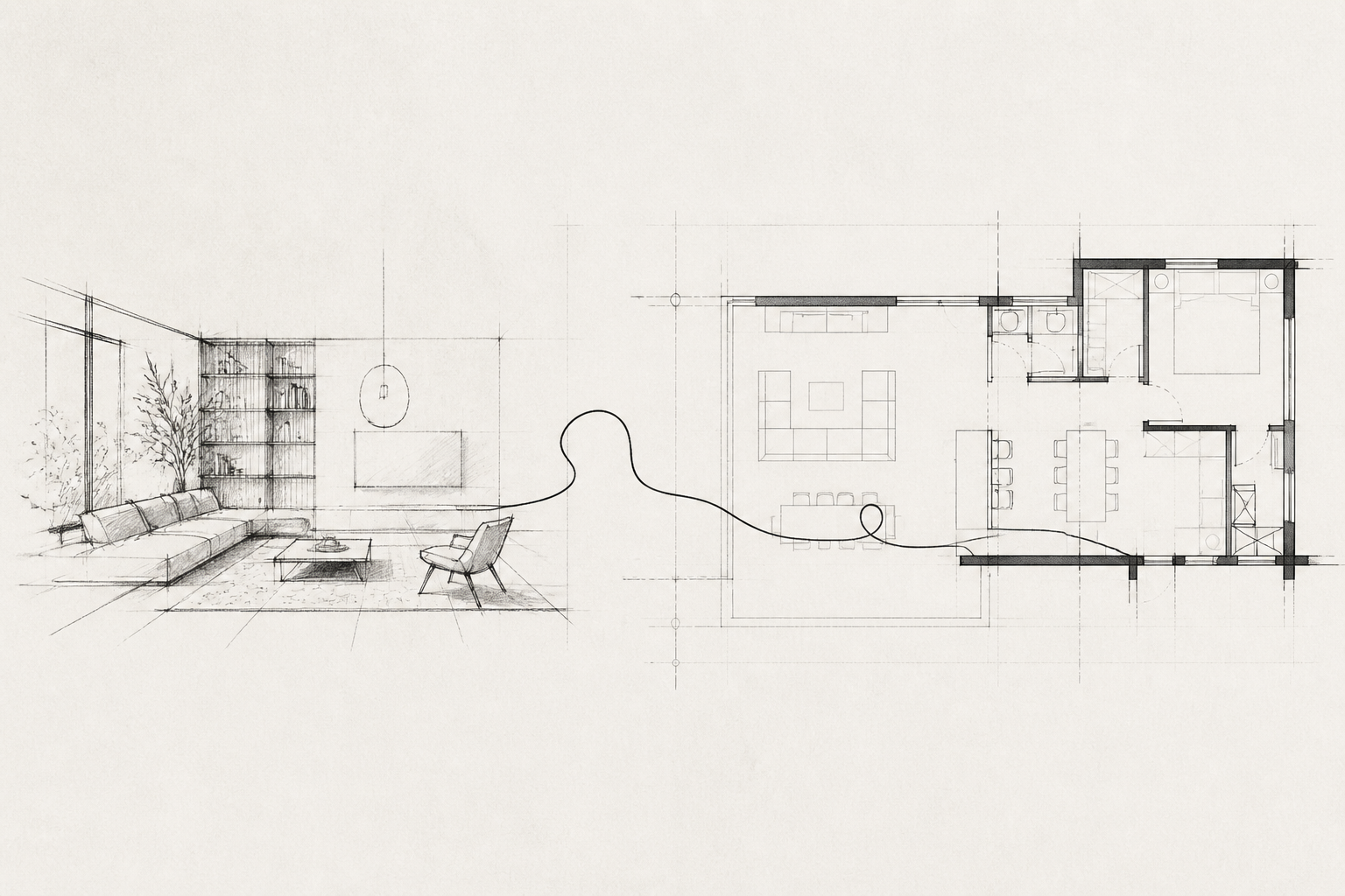 Une esquisse architecturale devient un plan Arke